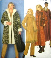 9478 KIMONO SLV COAT LENGTHS HOOD OR NOT,SCARF,BAG PATTERN XS-XL